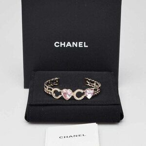 Chanel Goldtone Metal Chain Coco Crush Cuff Bracelet Size S